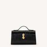 SAVETTE - Symmetry Pochette in Black Eel