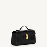SAVETTE - Symmetry Pochette in Black Eel