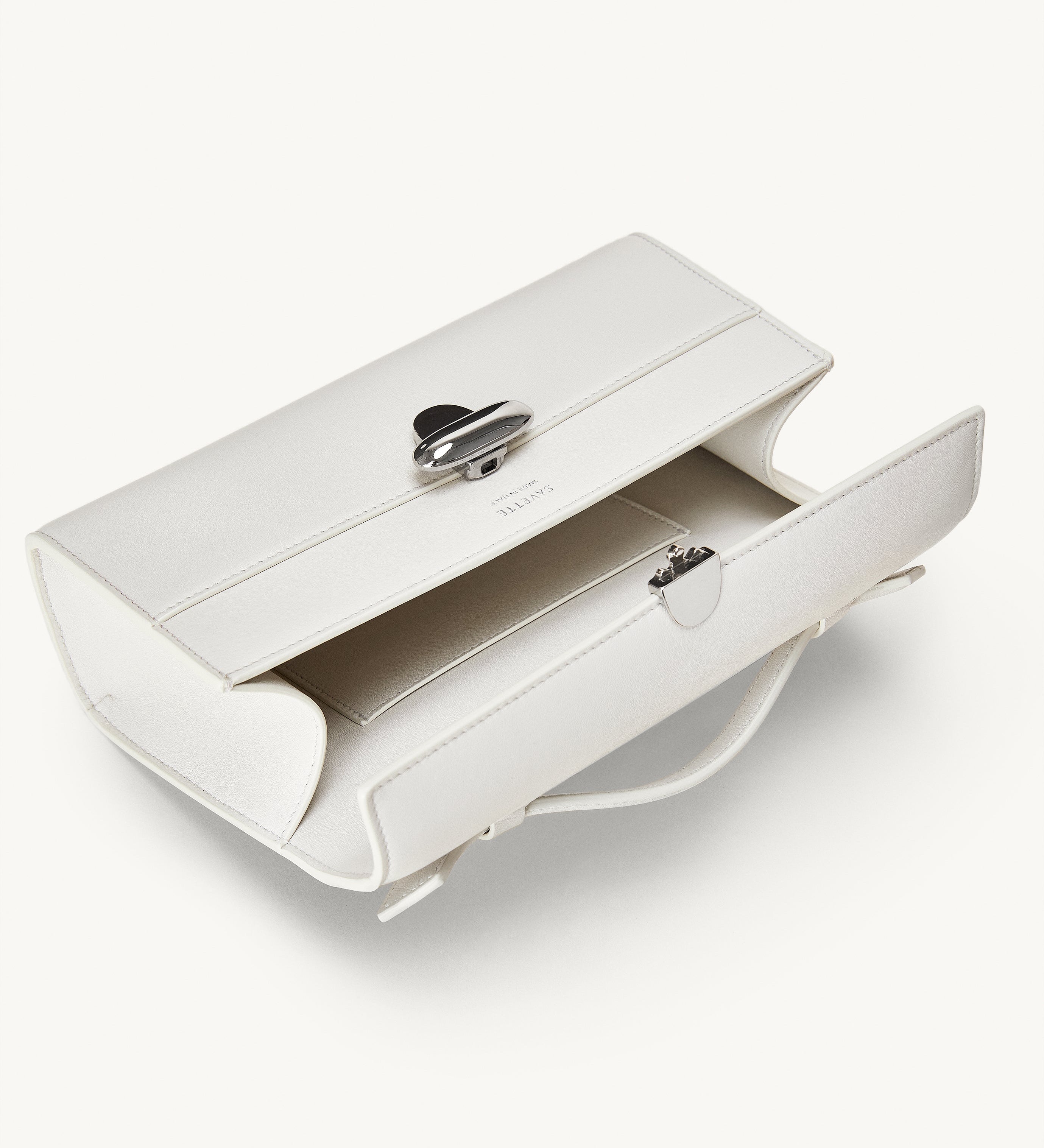 inside view of the Symmetry Pochette handbag in Ivory leather 