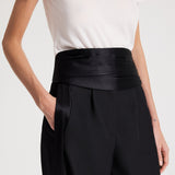 TWP - Pleated Cummerbund in Crepe Back Satin