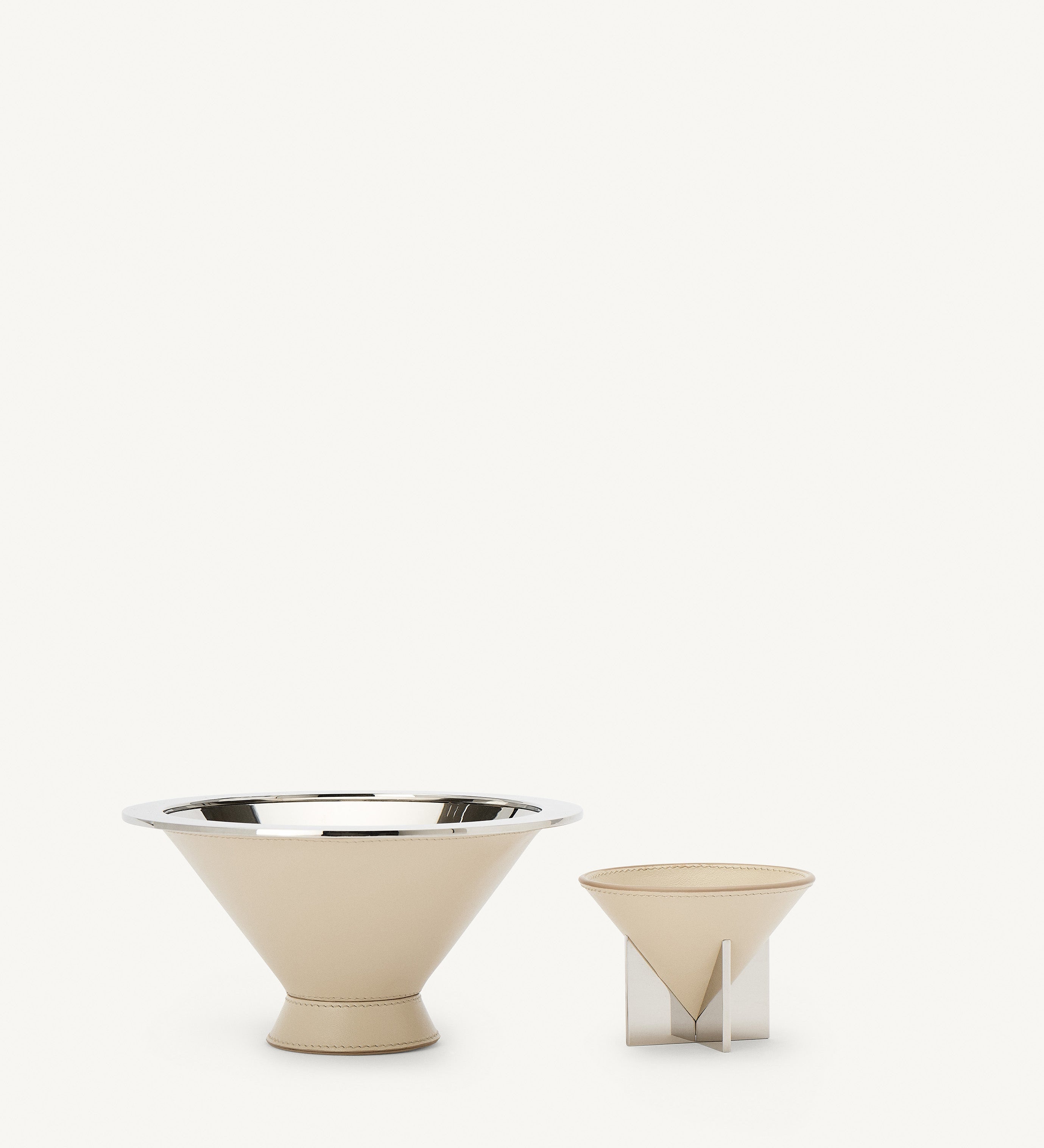 SAVETTE - Metal - Lined Dish in Bone Leather