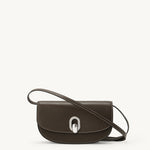 front view of the Tondo Crescent handbag in Mink leather