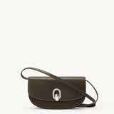 front view of the Tondo Crescent handbag in Mink leather