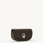 side view of the Tondo Crescent handbag in Mink leather