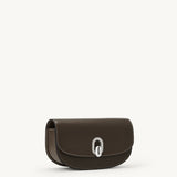 side view of the Tondo Crescent handbag in Mink leather