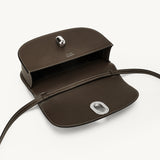 inside view of the Tondo Crescent handbag in Mink leather