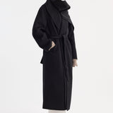 ROHE - Signature double-faced scarf coat | black