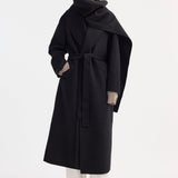ROHE - Signature double-faced scarf coat | black
