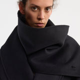 ROHE - Signature double-faced scarf coat | black