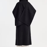 ROHE - Signature double-faced scarf coat | black