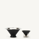SAVETTE - Metal - Lined Dish in Black Leather