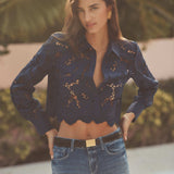 L'AGENCE - Seychelle Cropped Eyelet Blouse