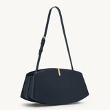 SAVETTE - Florence Shoulder in Navy Grained Leather