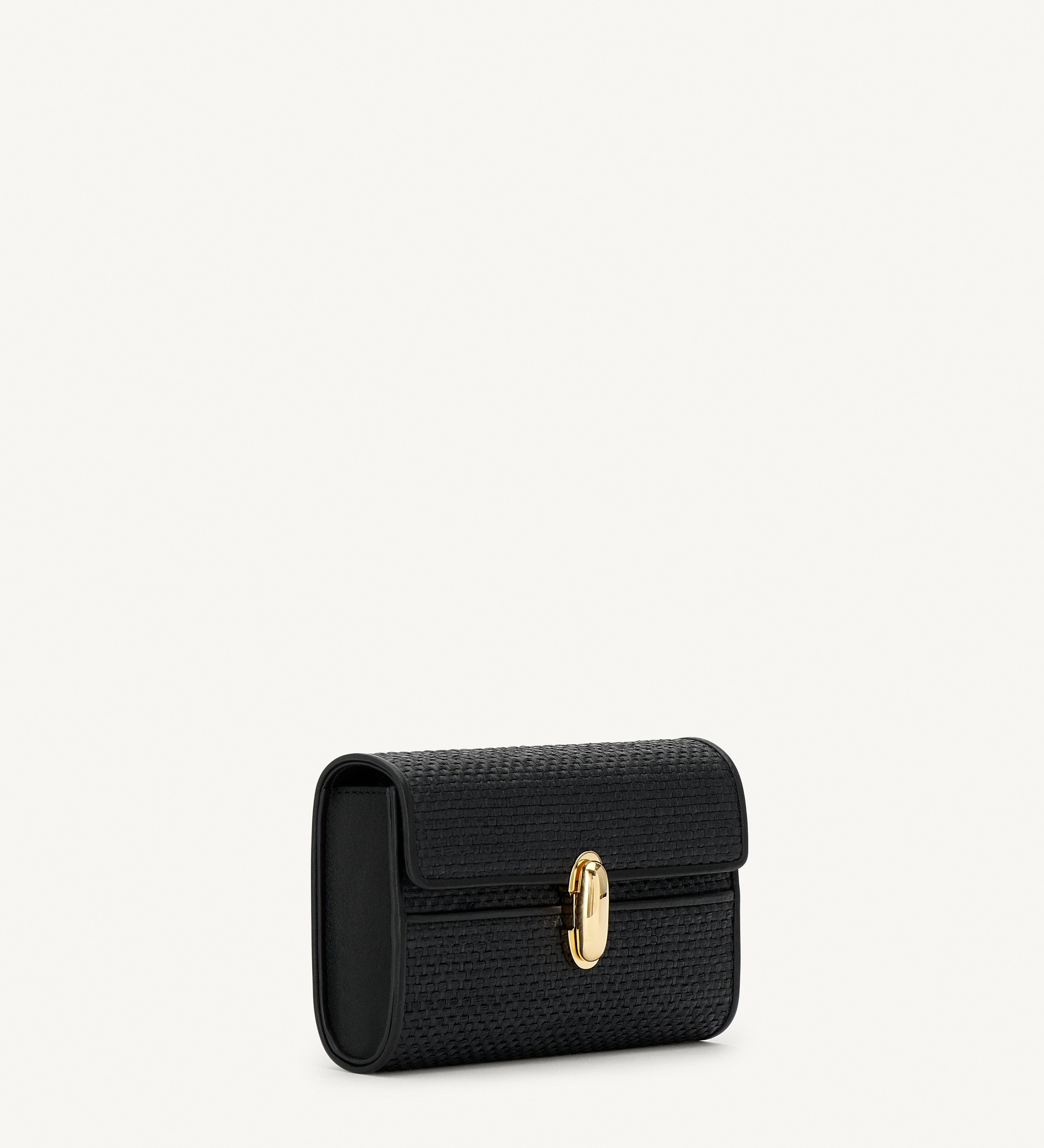 SAVETTE - Symmetry Mini Bag in Black Raffia