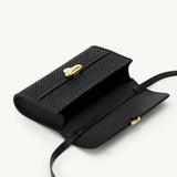 SAVETTE - Symmetry Mini Bag in Black Raffia