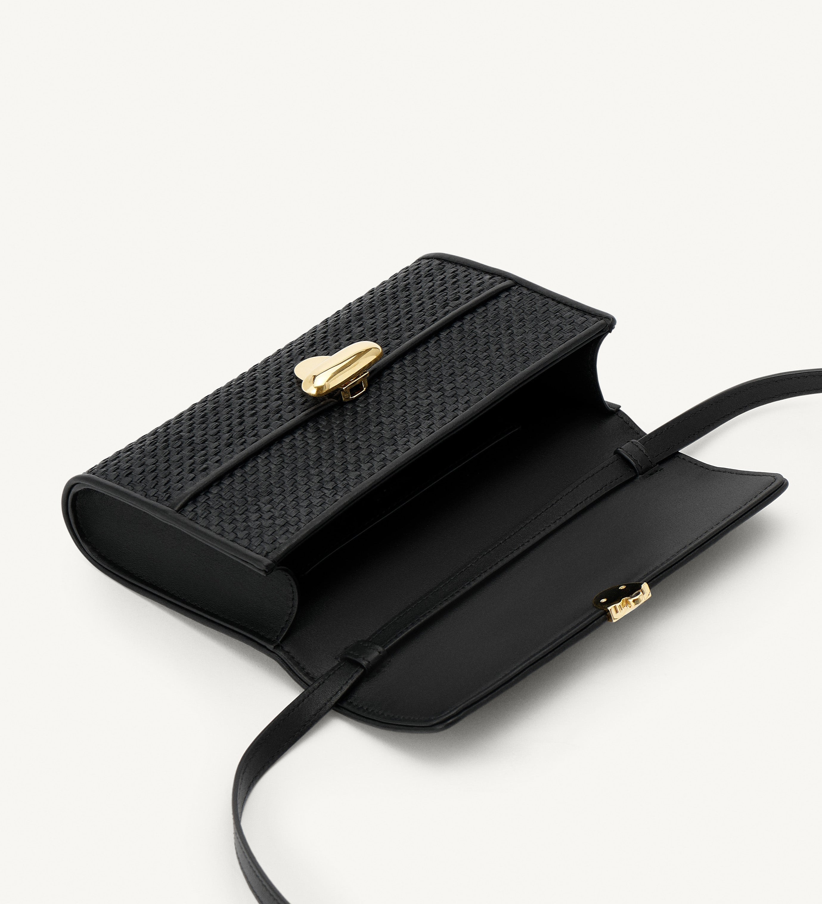 SAVETTE - Symmetry Mini Bag in Black Raffia