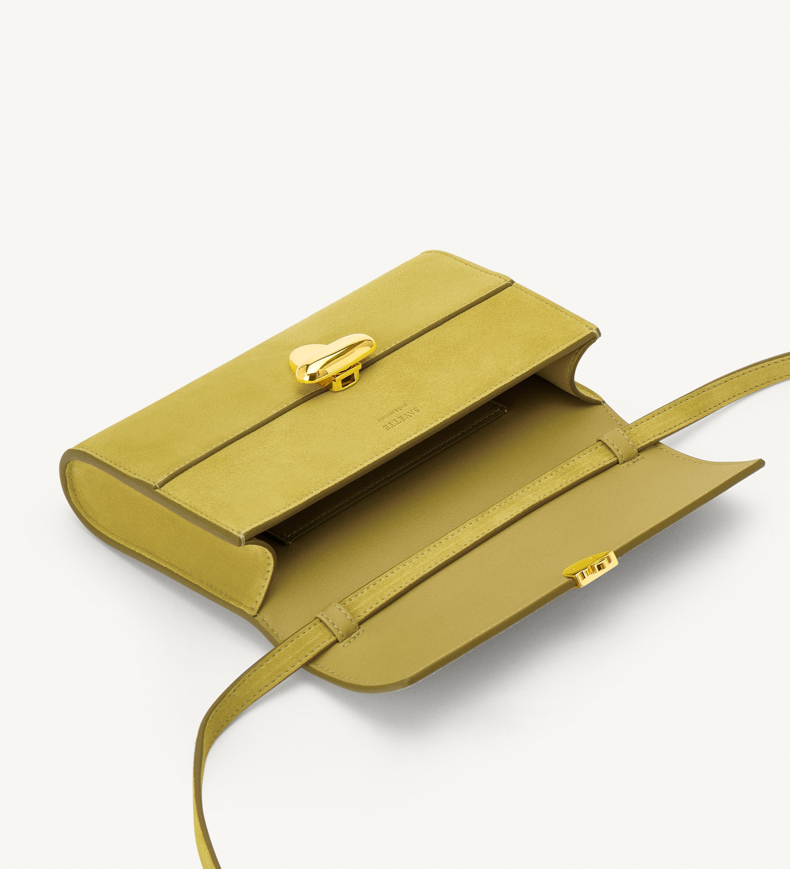 SAVETTE - Symmetry Mini Bag in Chartreuse Suede