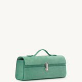 SAVETTE - Slim Symmetry Pochette in Jade Suede