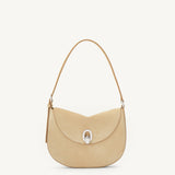 SAVETTE - Small Tondo Hobo in Flax Suede
