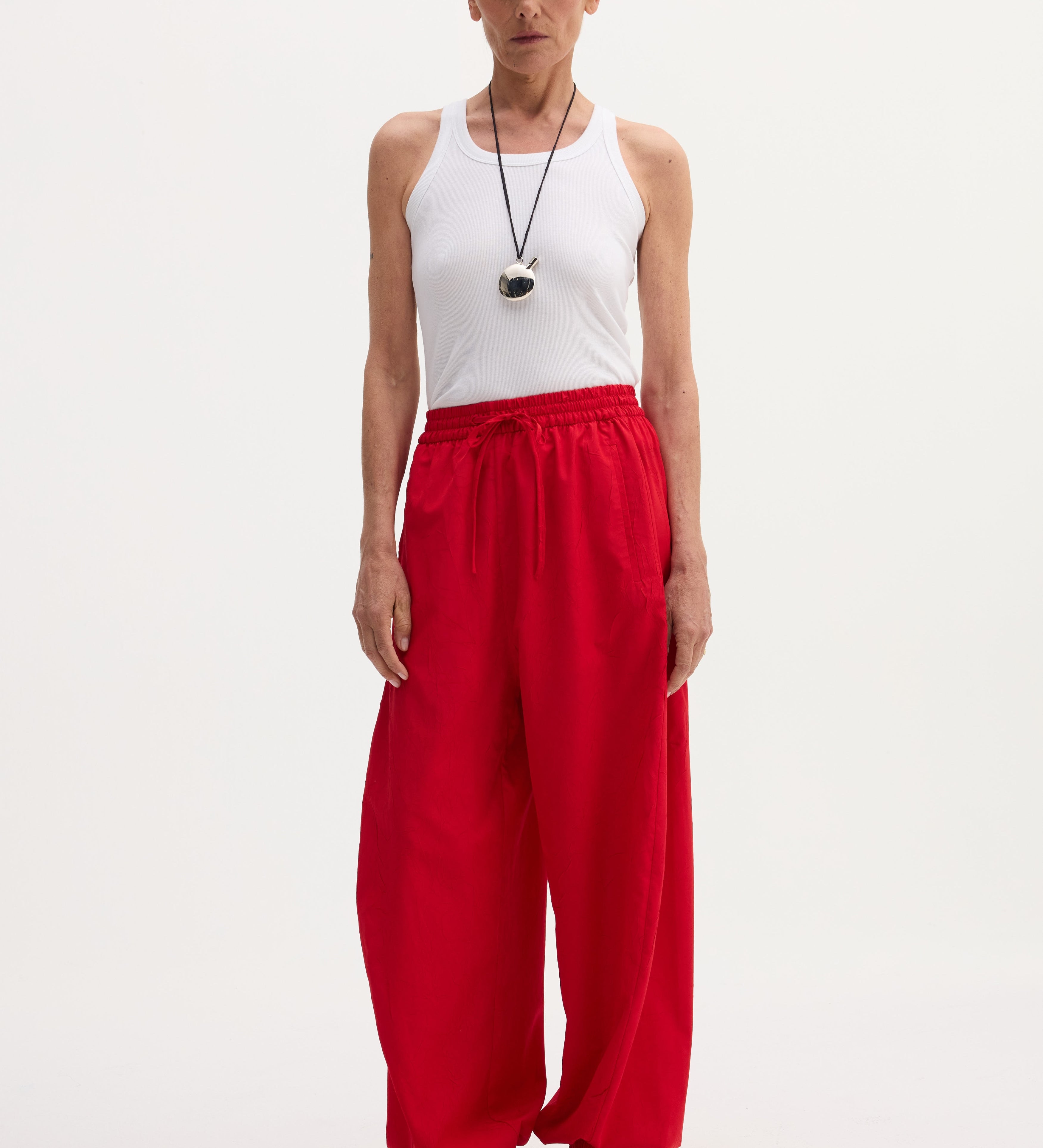 ROHE - Balloon track pants | red