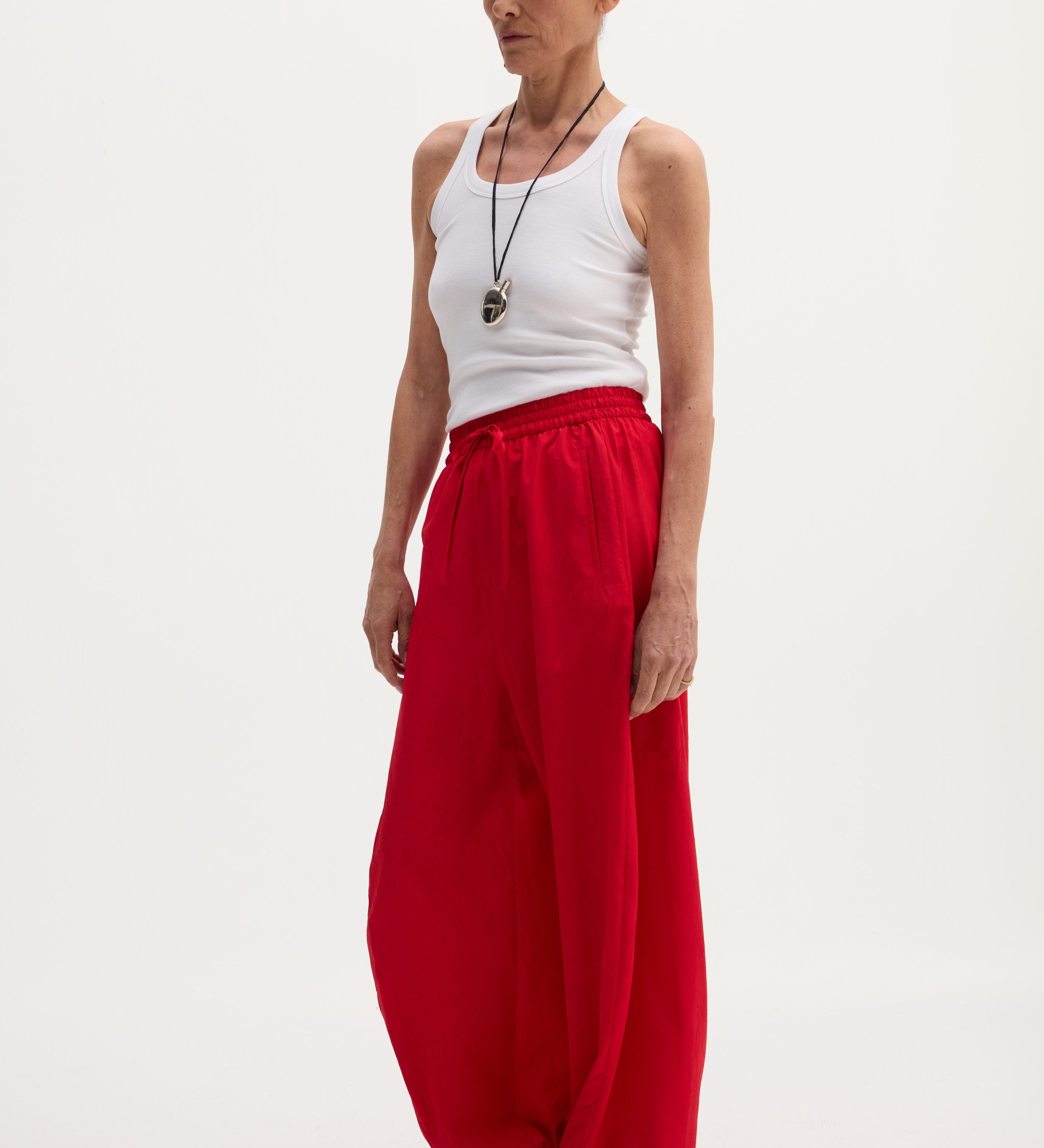 ROHE - Balloon track pants | red
