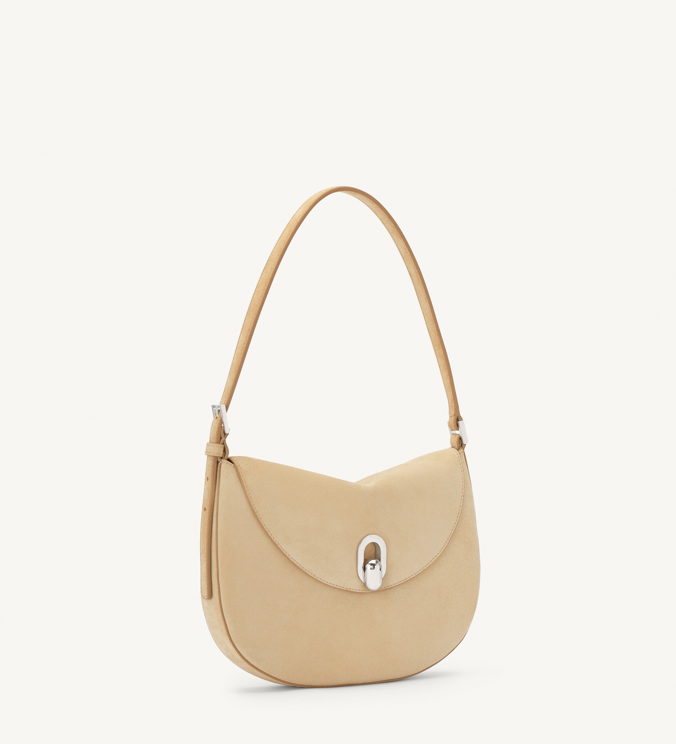 SAVETTE - Small Tondo Hobo in Flax Suede