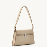 SAVETTE - Symmetry Shoulder Bag in Bone Grained Leather w/ Hand Stitch