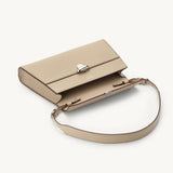 SAVETTE - Symmetry Shoulder Bag in Bone Grained Leather w/ Hand Stitch