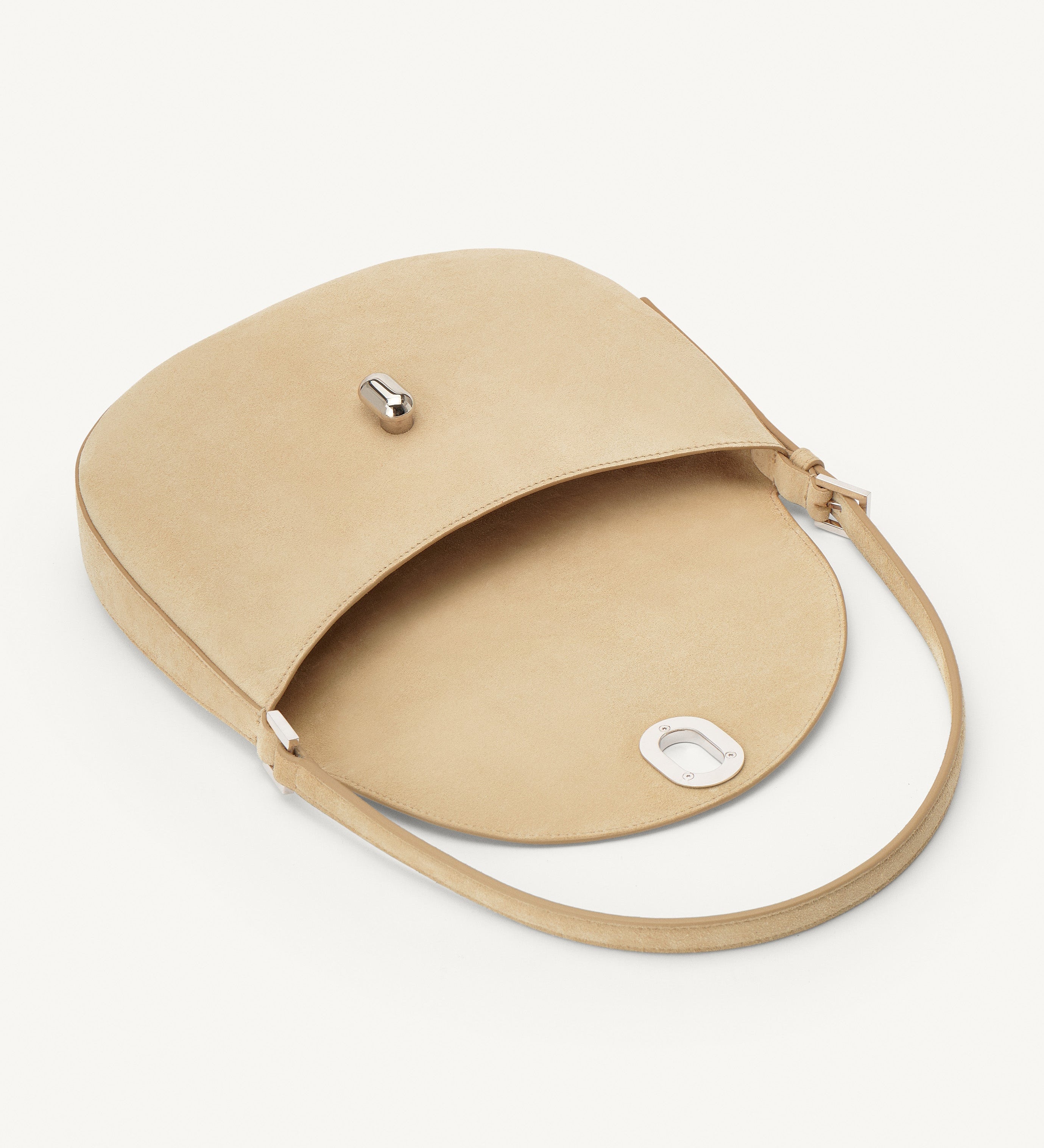 SAVETTE - Small Tondo Hobo in Flax Suede
