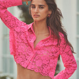 L'AGENCE - Akemi Lace Cropped Blouse