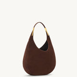 SAVETTE - Small Florence Hobo in Espresso Suede