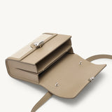 SAVETTE - Symmetry 19 in Clay Herringbone with Smooth Leather Trim