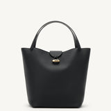 SAVETTE - Anello Tote in Black Grained Leather