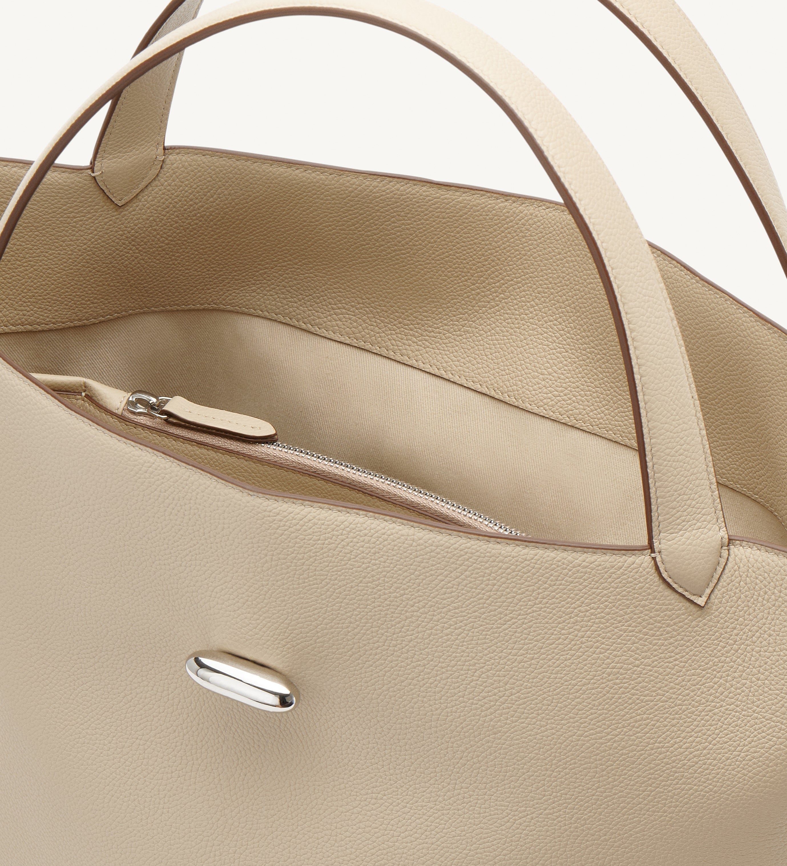 SAVETTE - Anello Tote in Bone Grained Leather