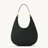 SAVETTE - The Florence Hobo in Black Grained Leather