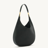 SAVETTE - The Florence Hobo in Black Grained Leather