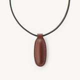 SAVETTE - Symmetry Pendant Necklace in Espresso Leather