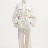 ROHE - Sculptural safari jacket | optic white