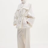 ROHE - Sculptural safari jacket | optic white