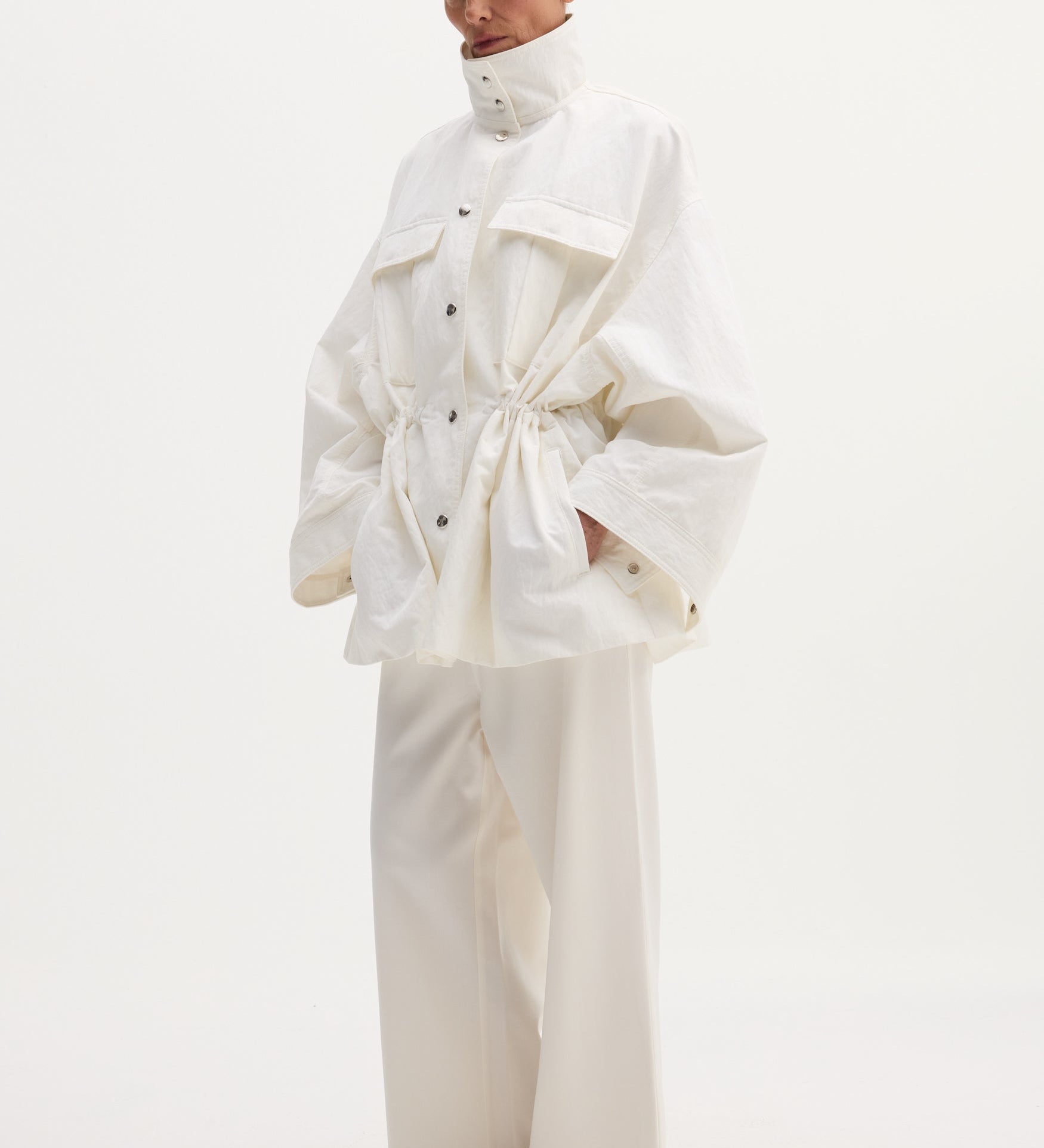 ROHE - Sculptural safari jacket | optic white
