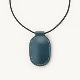 SAVETTE - Tondo Pendant Necklace in Ocean Leather
