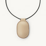 SAVETTE - Tondo Pendant Necklace in Bone Leather