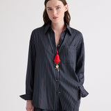 TWP - Big Joe Shirt in Evening Stripe on Silk