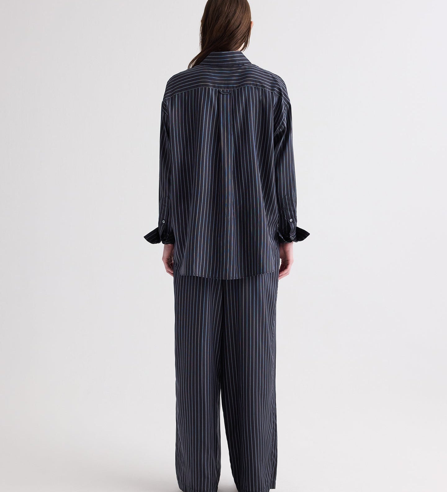 TWP - Big Joe Shirt in Evening Stripe on Silk
