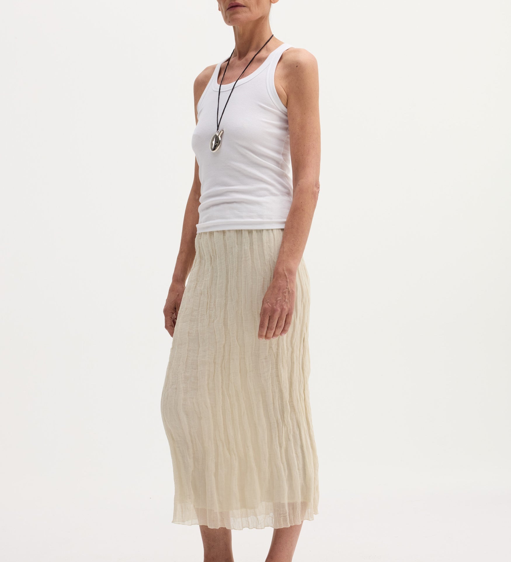 ROHE - Textured tube skirt | cream