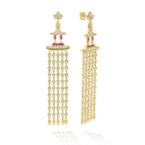 Lagos - Studio 18K Diamond and Ruby Tassel Earrings