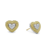 Lagos - Caviar Lux Diamond Heart Stud Earrings