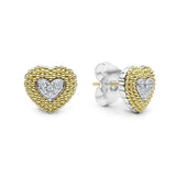 Lagos - Caviar Lux Diamond Heart Stud Earrings
