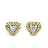Lagos - Caviar Lux Diamond Heart Stud Earrings