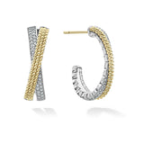 Lagos - Caviar Lux Two-Tone Caviar X Diamond Hoop Earrings